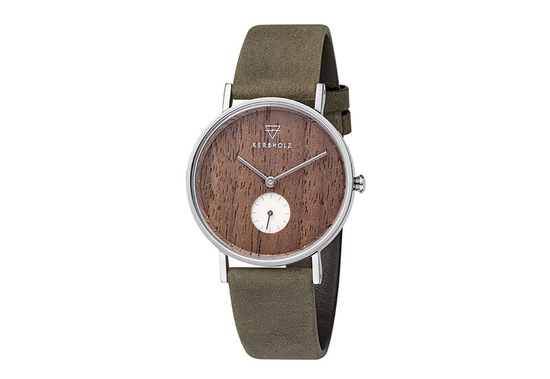 Kerbholz watch strap Frida Walnut Olive