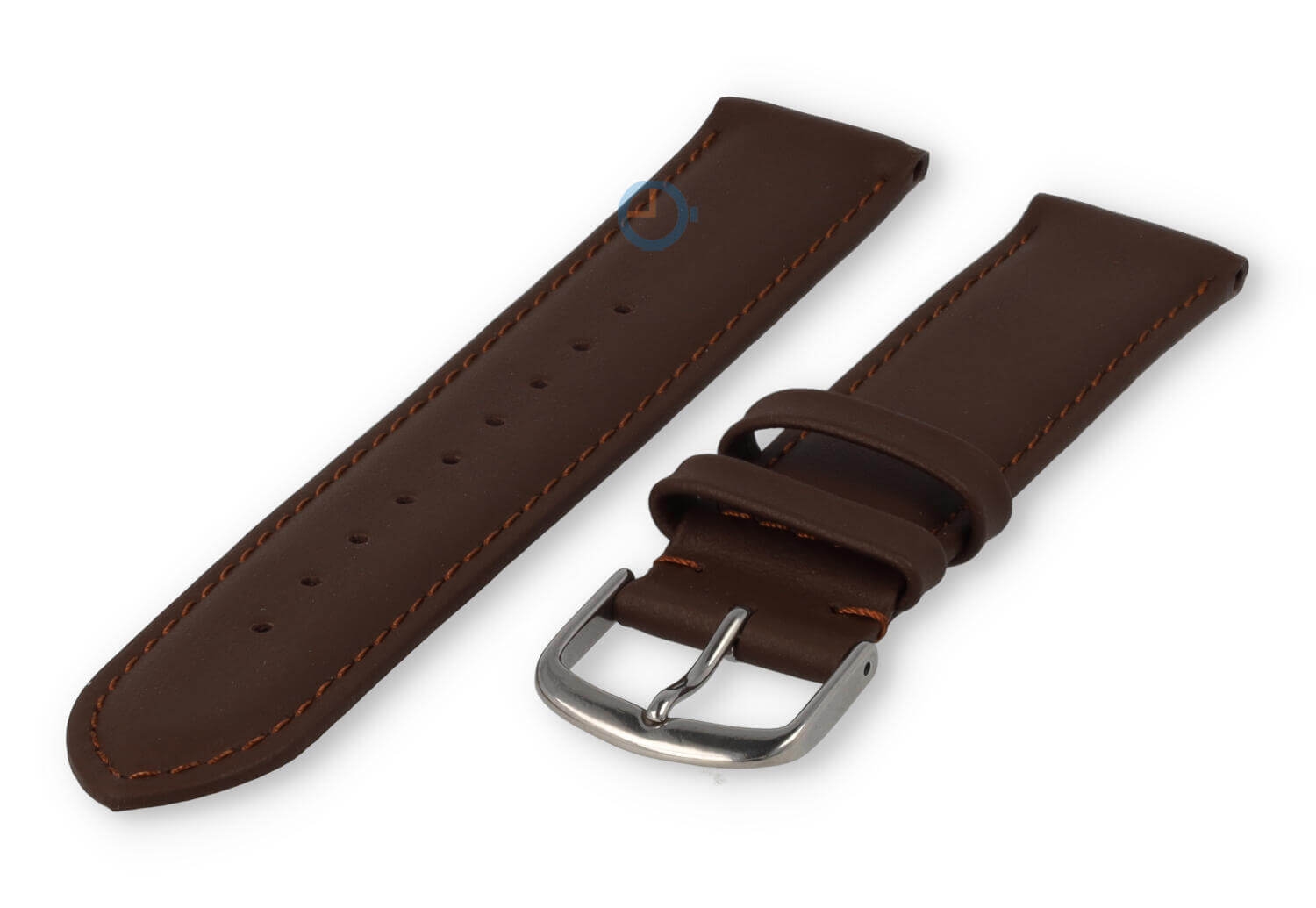 18mm watch strap smooth leather - dark brown