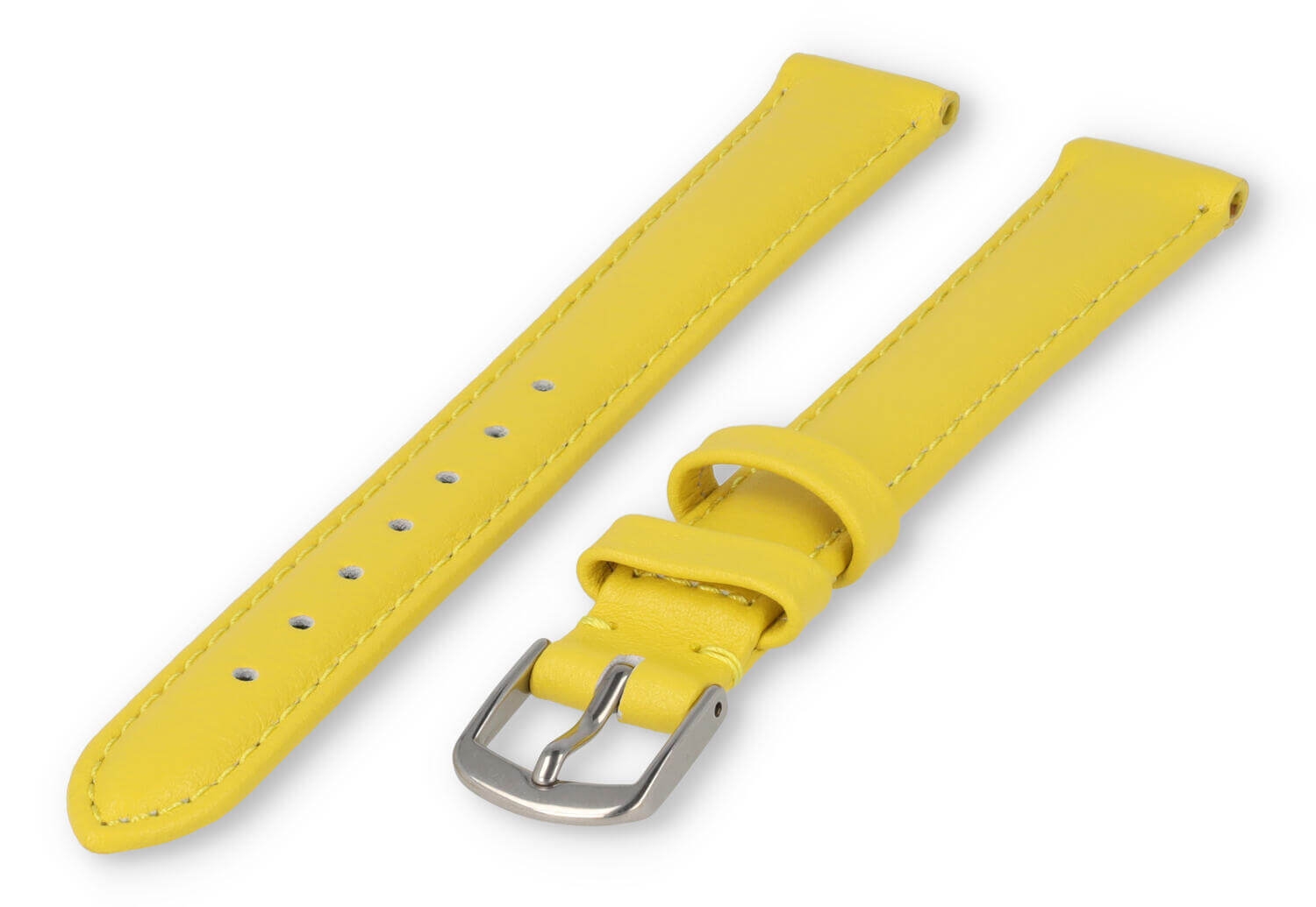 XL watch strap smooth leather - 16mm - yellow