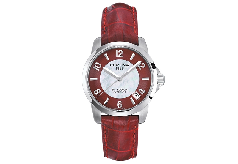 Certina leather strap C0012071610700A 16/14mm burgundy