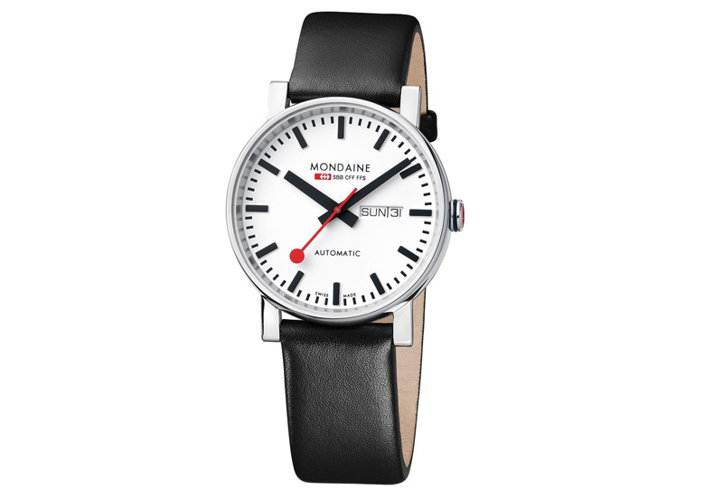 Mondaine 20mm watchstrap black polished