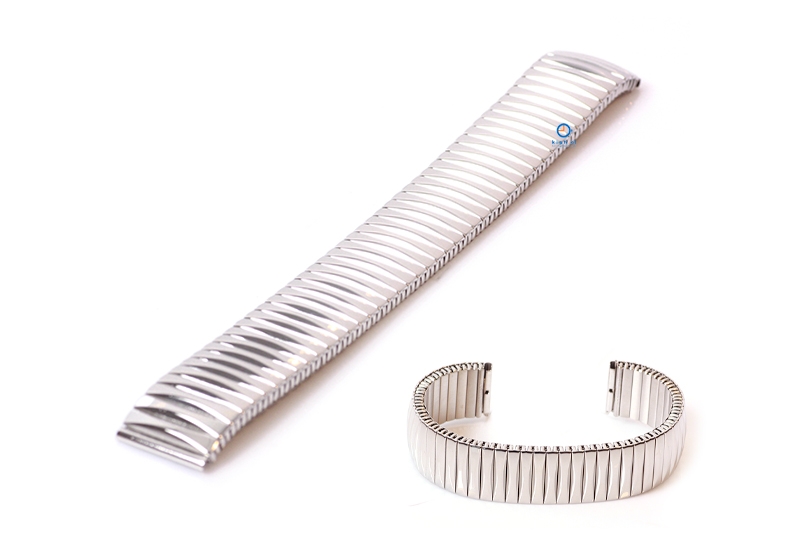 Watchstrap 18mm flexible steel silver