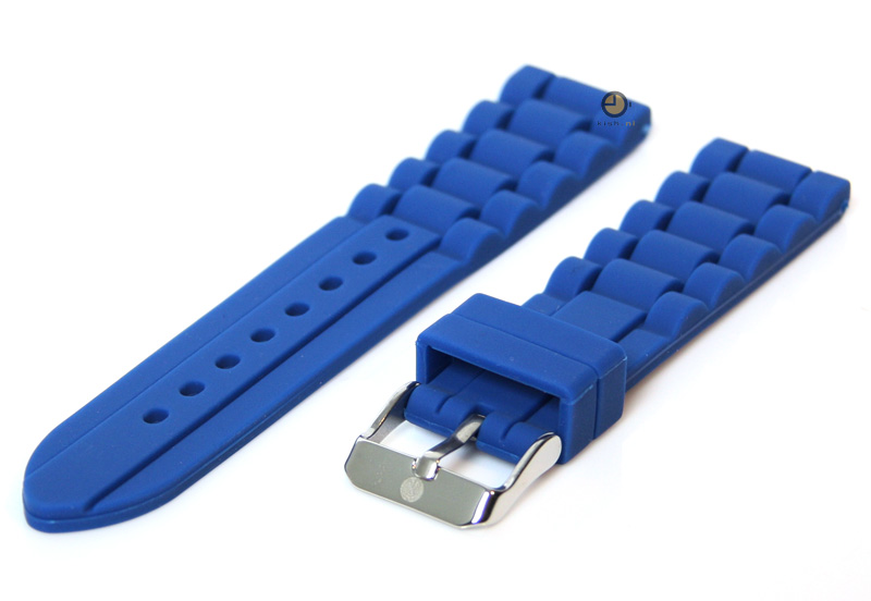 Flexible watchstrap 20mm blue silicone