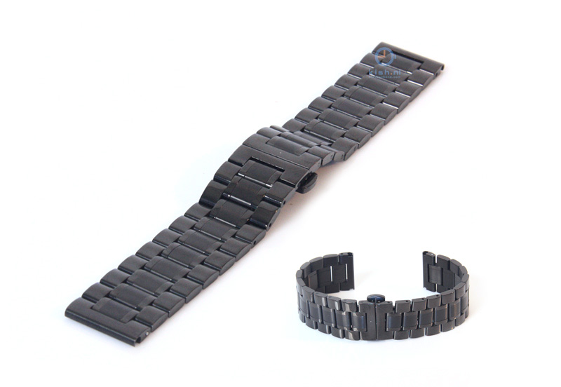 Watchstrap 24mm stainless steel black