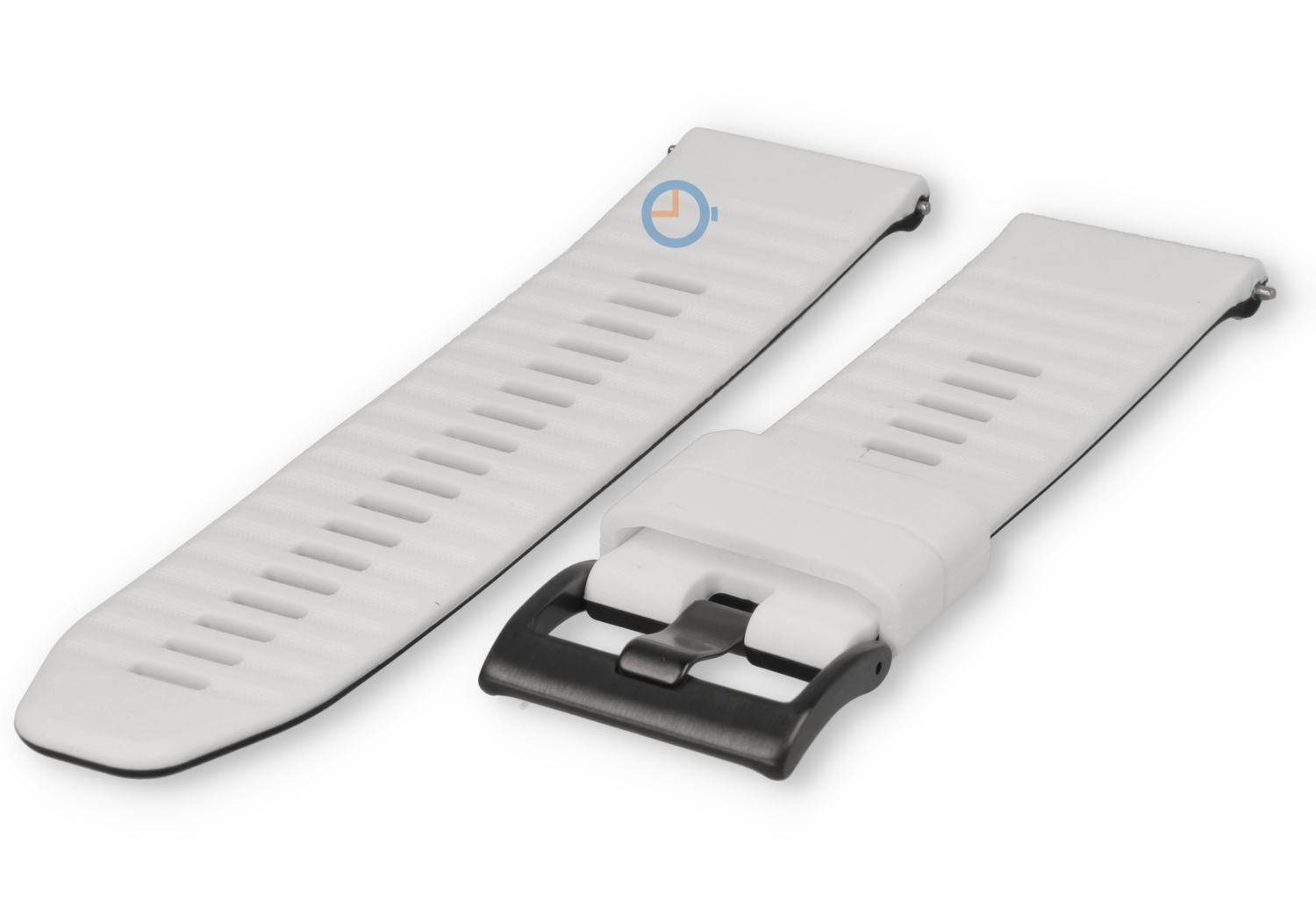 24mm silicone watch strap - white black - quick-release