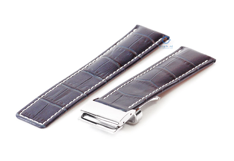 Breitling watchstrap 24mm leather blue croco