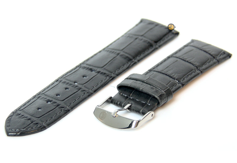 Watchstrap 24mm grey kroko leather