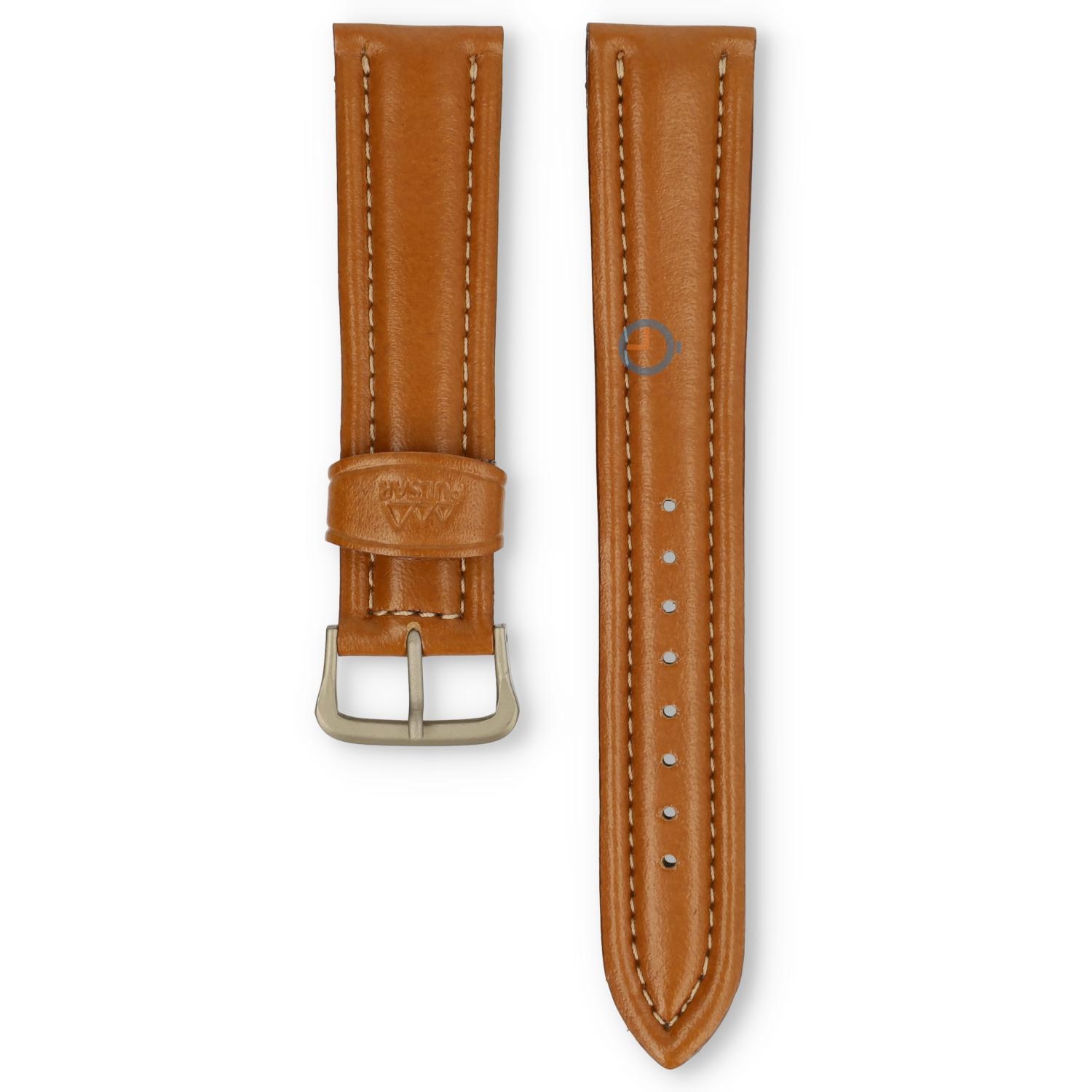 Universal 20mm brown leather watch strap - Pulsar