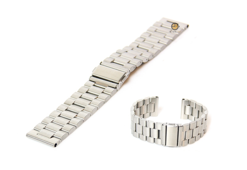 20mm steel watchstrap matt zilver