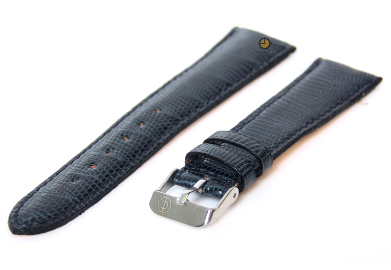 Watchstrap 16mm blue lizard leather