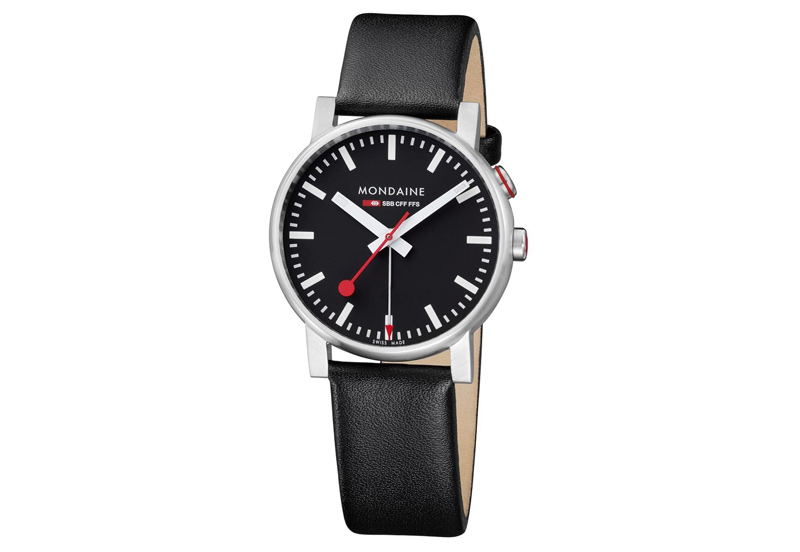 Mondaine 20mm watchstrap black brushed