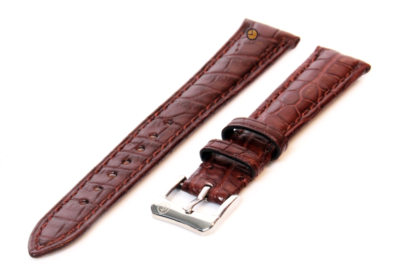 Matte watchstrap 16mm brown crocodile leather