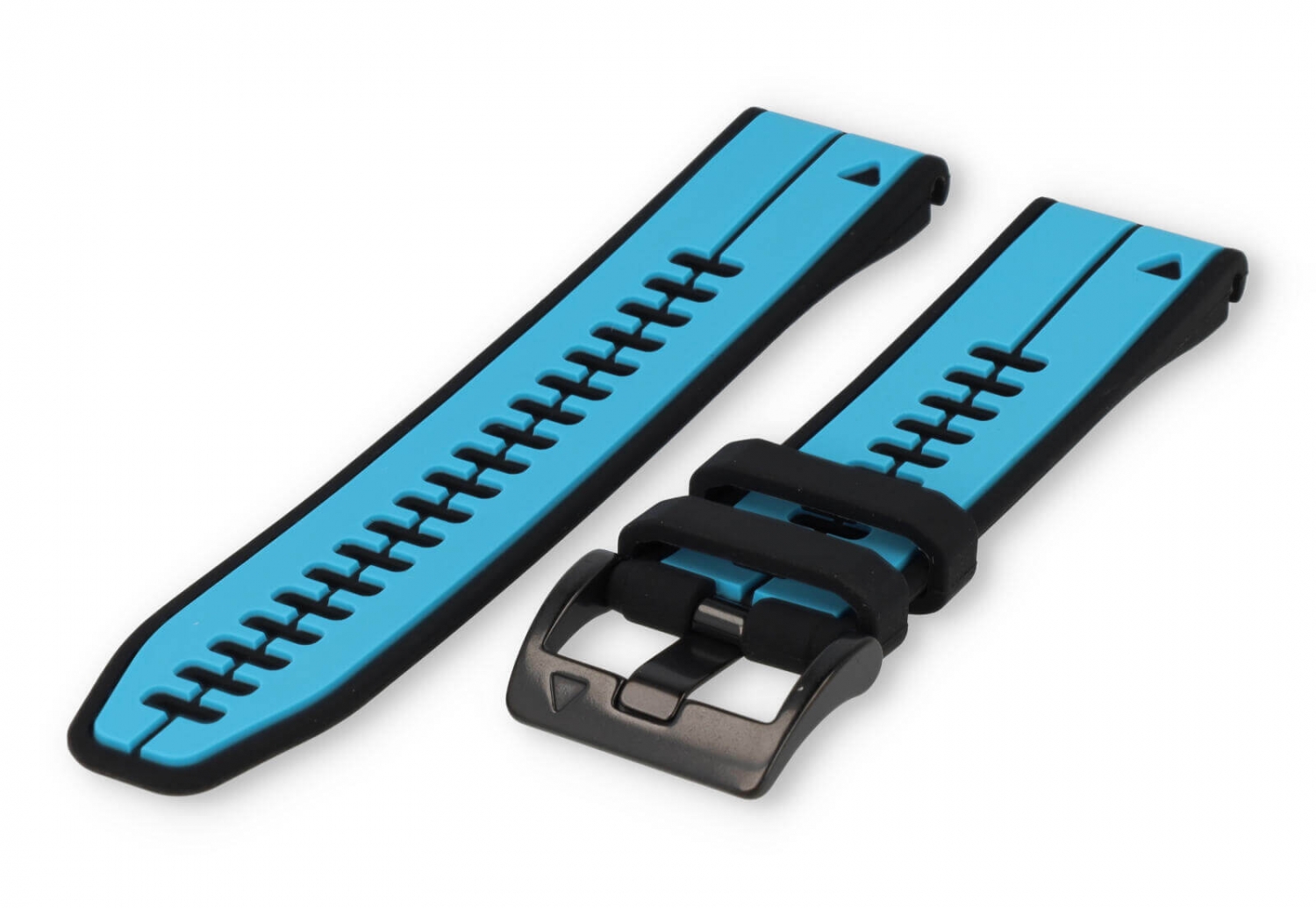 Garmin Fenix 7 watch band rubber - black/Light blue