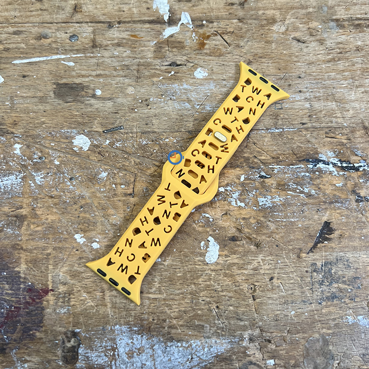 Letter siliconen bandje - Apple Watch 45mm - Geel