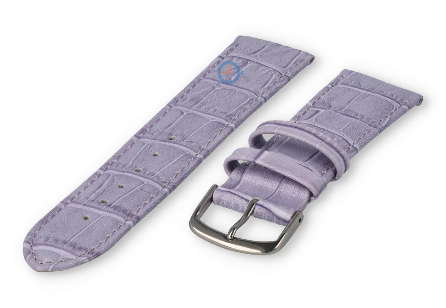 Leather watch strap croco - 20mm - lavender