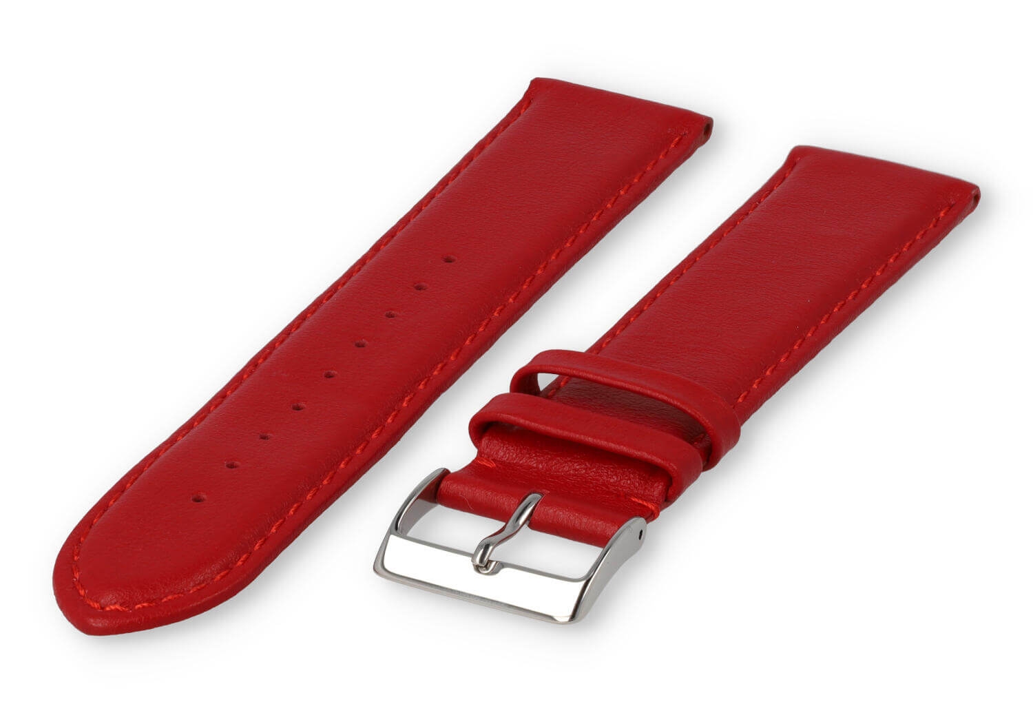 XL watch strap smooth leather - 26mm - dark red