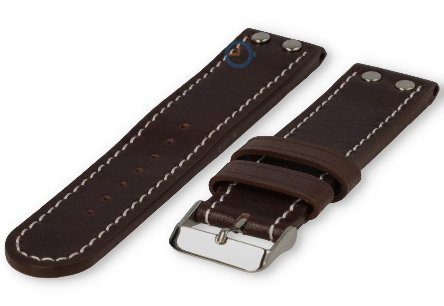 Flieger watch band 20mm chestnut-brown leather