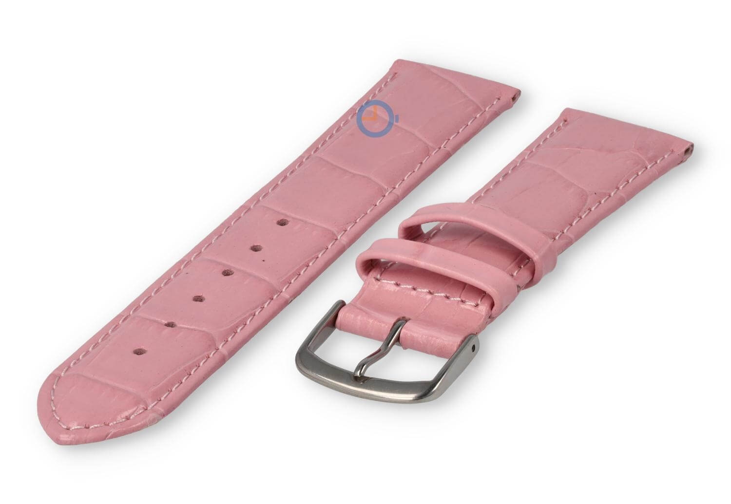 Leather watch strap croco - 20mm - pink