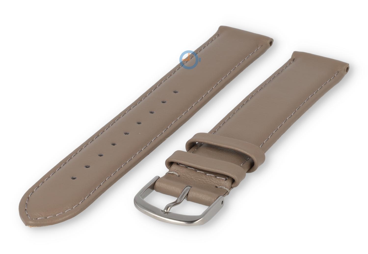 XL watch strap smooth leather - 18mm - taupe