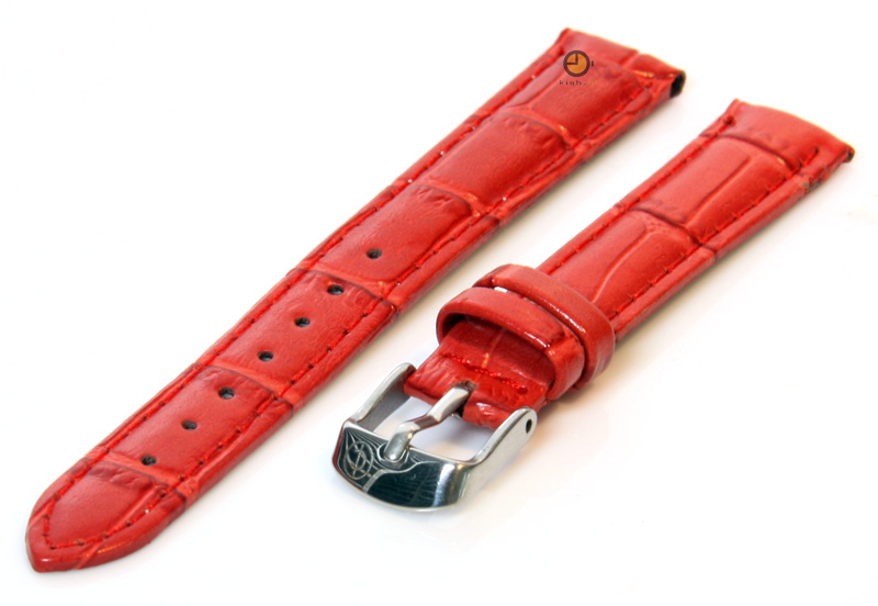 Watchstrap 16mm red leather