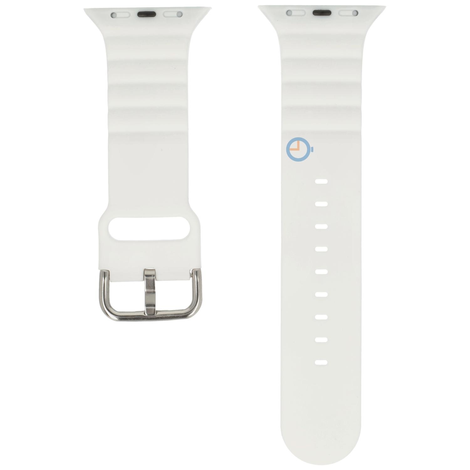 Silicon watch strap Apple Watch 45mm - White