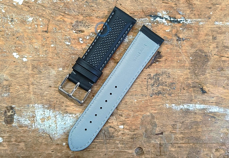 24mm hybrid strap - black with grey