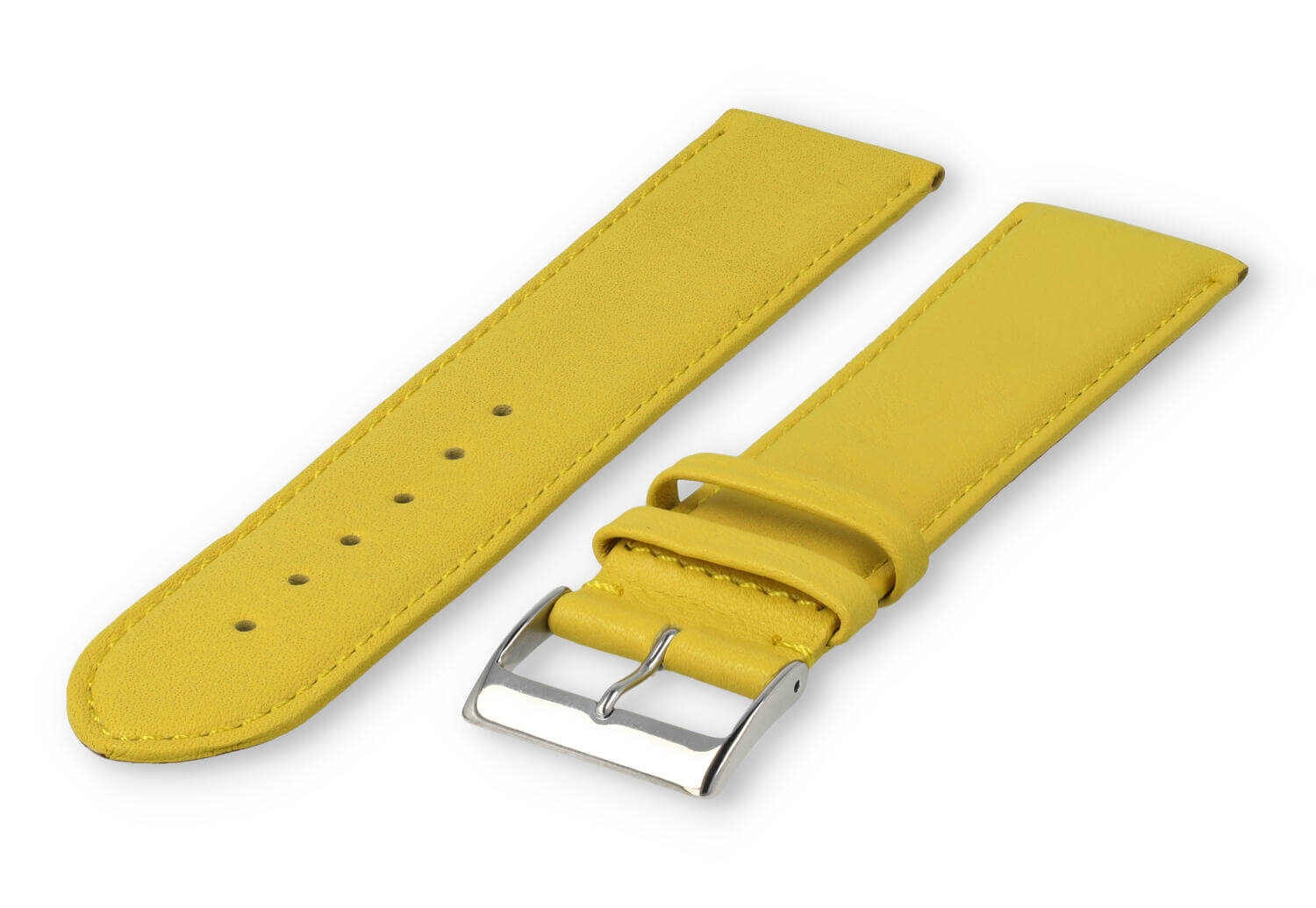 XL watch strap smooth leather - 24mm - yellow