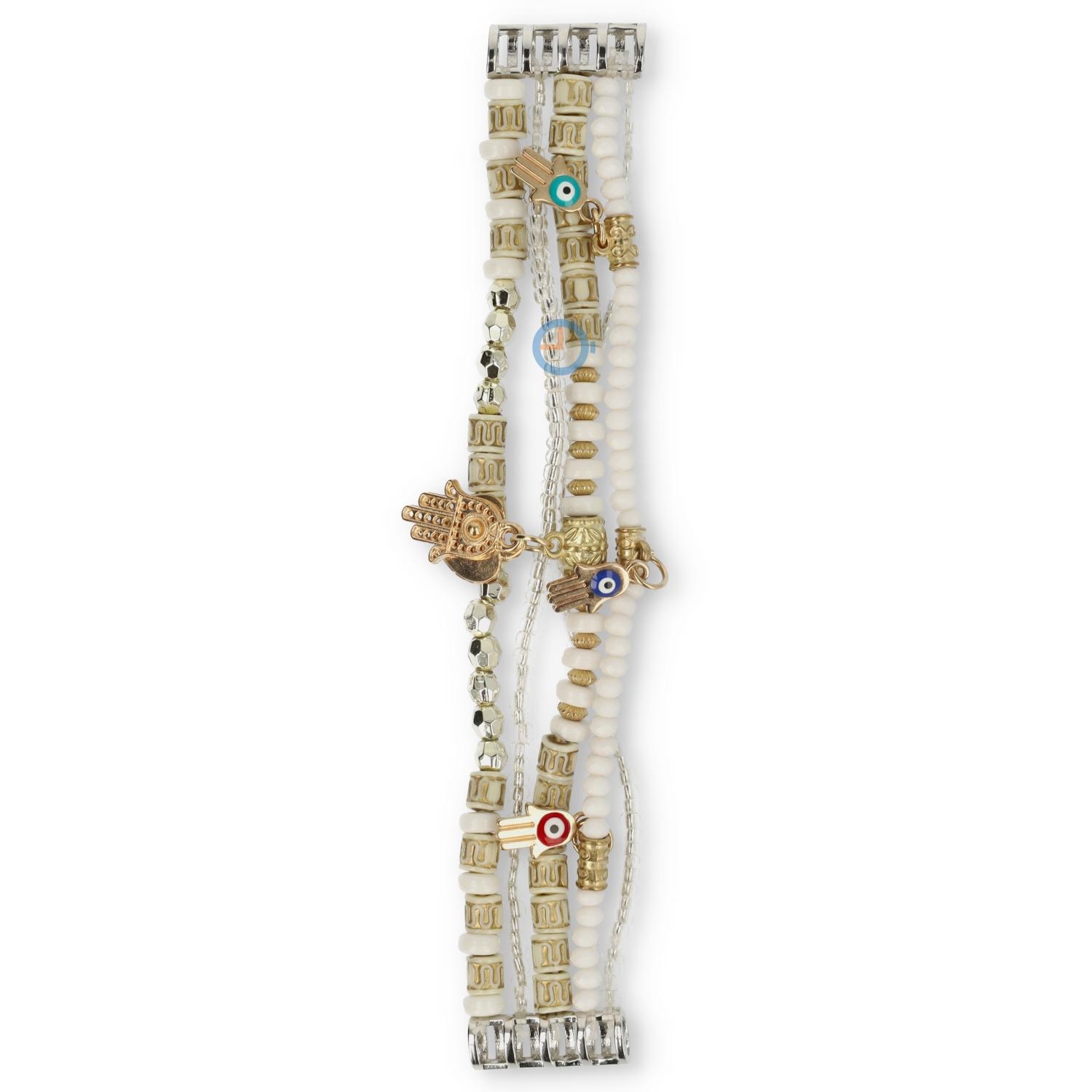 22mm bohemian beaded bracelet for watches - Ibiza silver