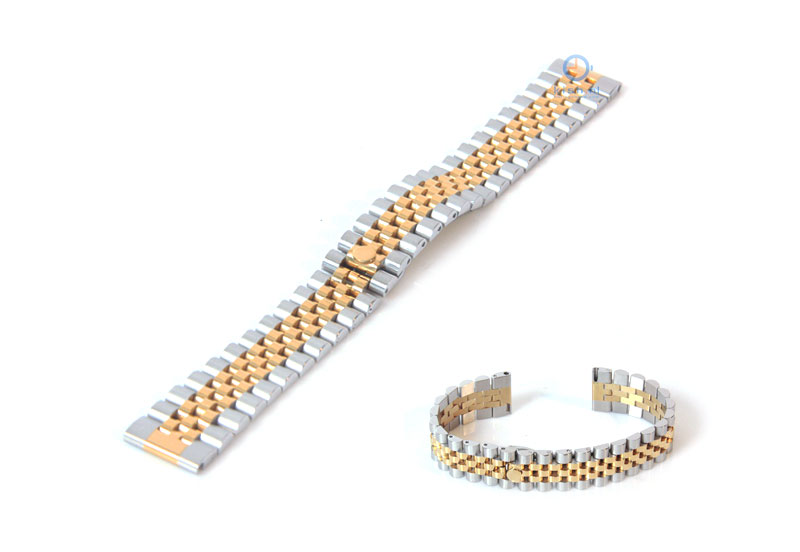 Watchstrap 18mm stainless steel silver gold