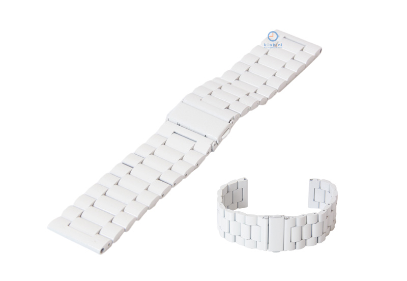 Watchstrap 24mm stainless steel white