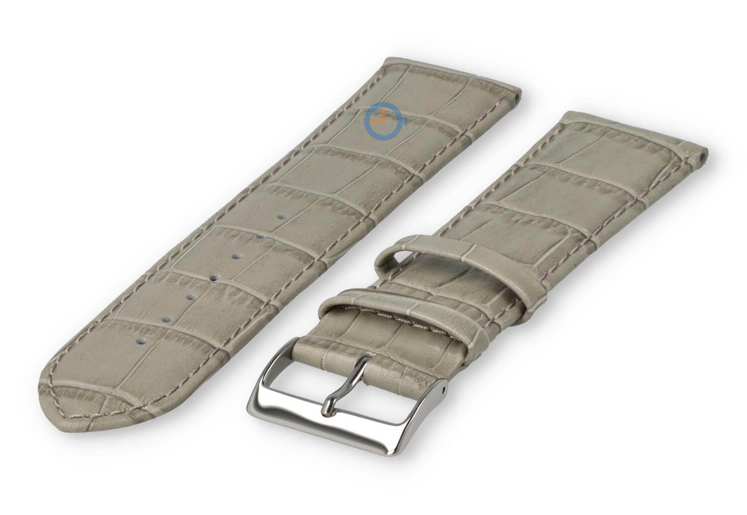 Basic croco watch strap XL - 24mm - lightgrey