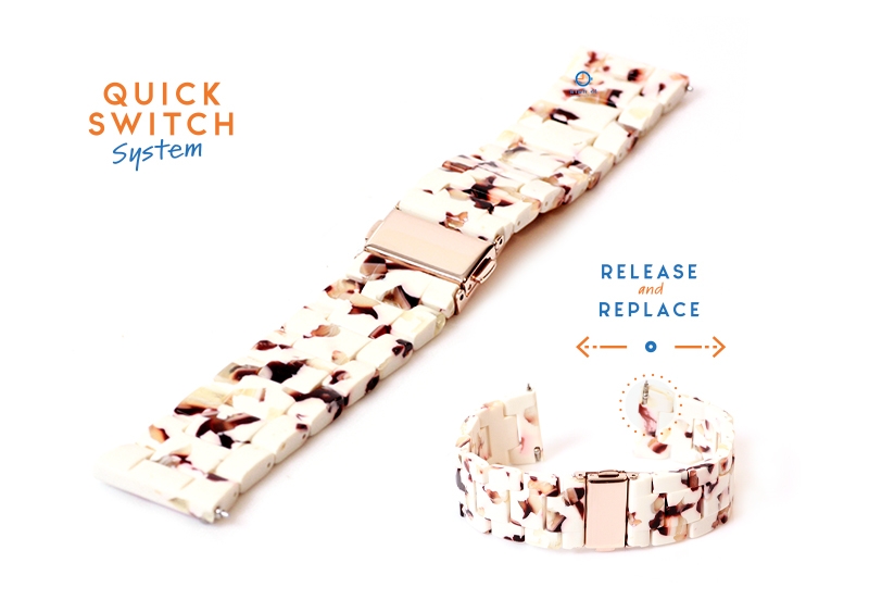 watchstrap 20mm resin turtle white/brown