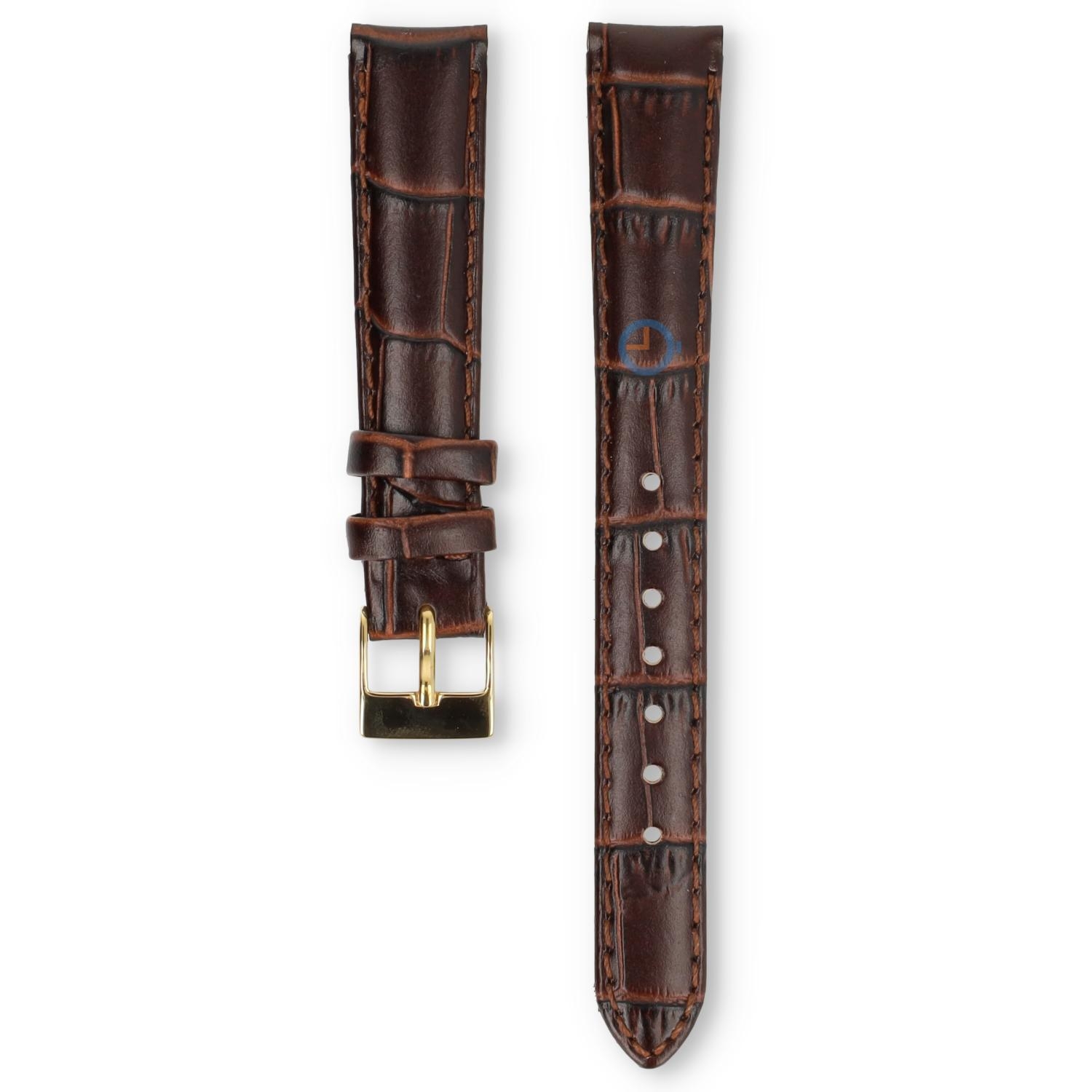 Universal 14mm brown leather watch strap - Pulsar