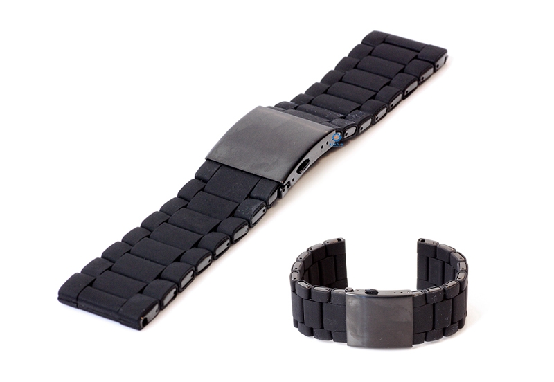 Watchstrap 28mm black steel