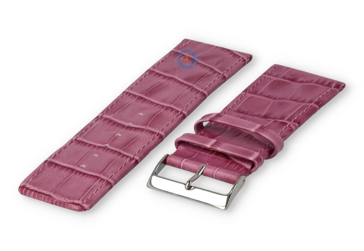 Calfskin strap with croco-relief - 28mm - blackberry