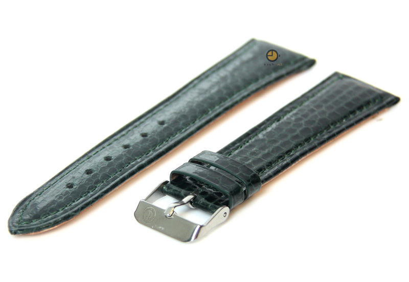 Watchstrap 20mm green snakeleather