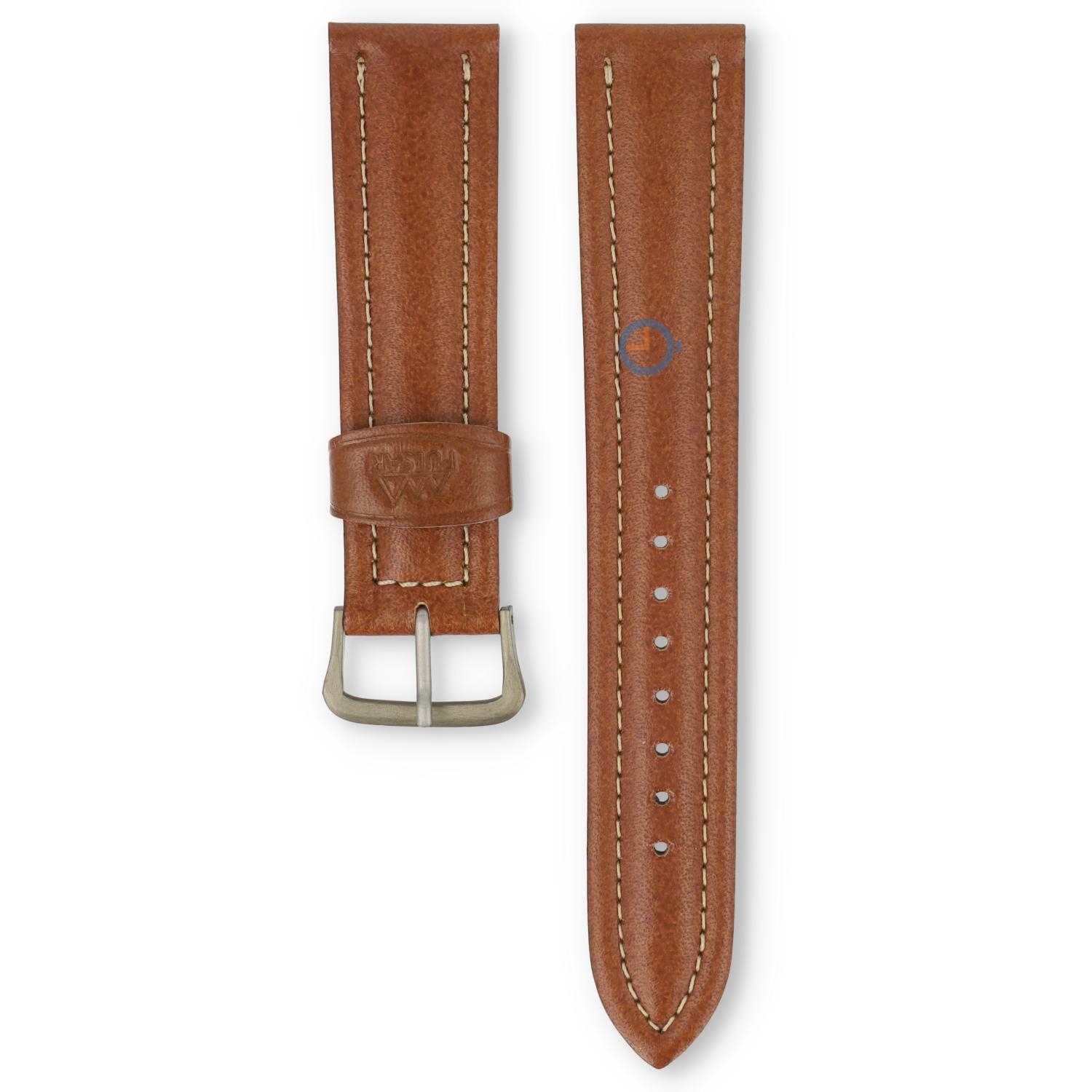 Universal 20mm brown leather watch strap - Pulsar