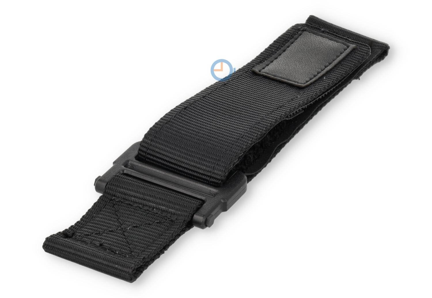 Nylon watch strap 22mm black - velcro-closure