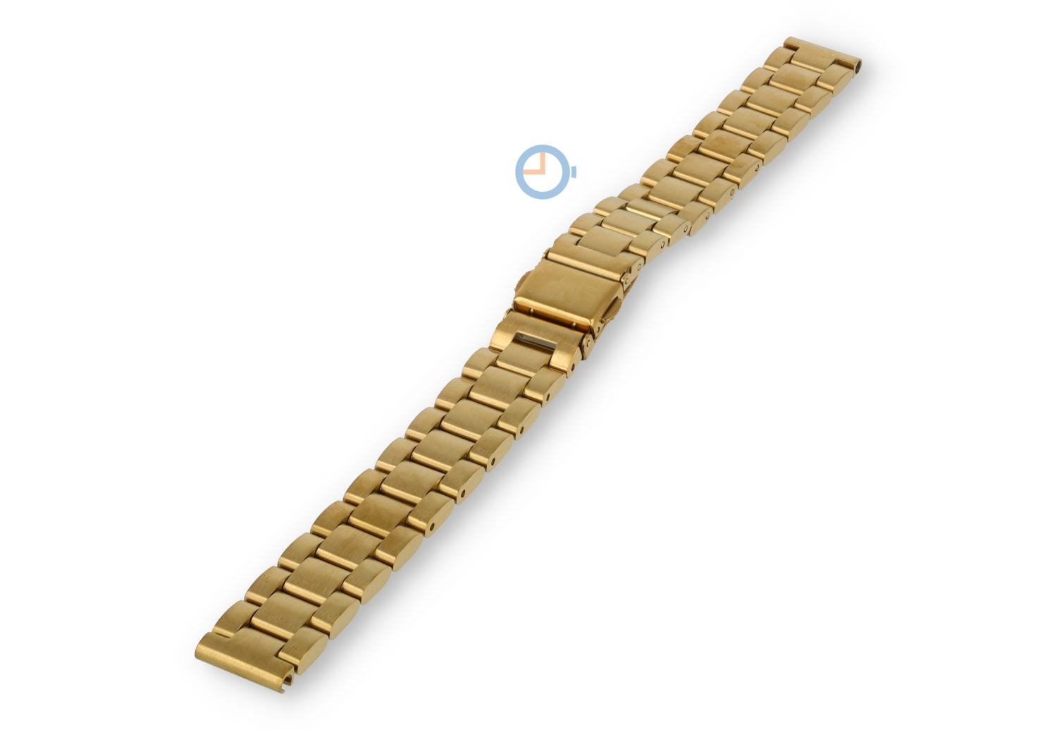 14mm steel linked strap matt - gold