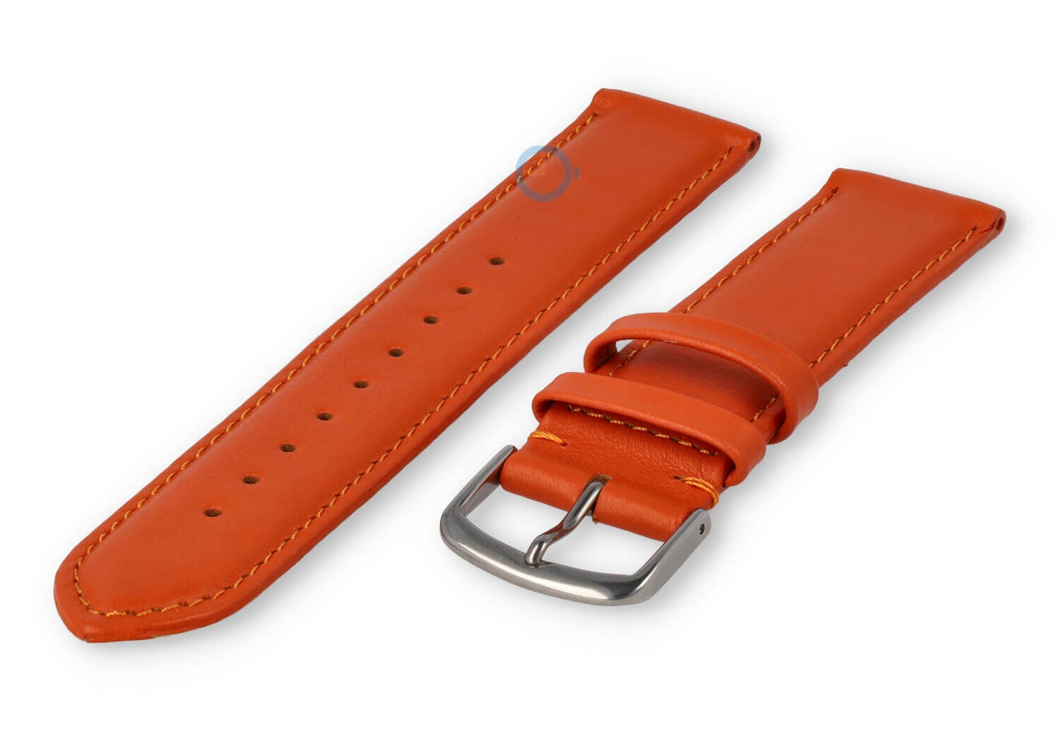 20mm watch strap smooth leather - orange