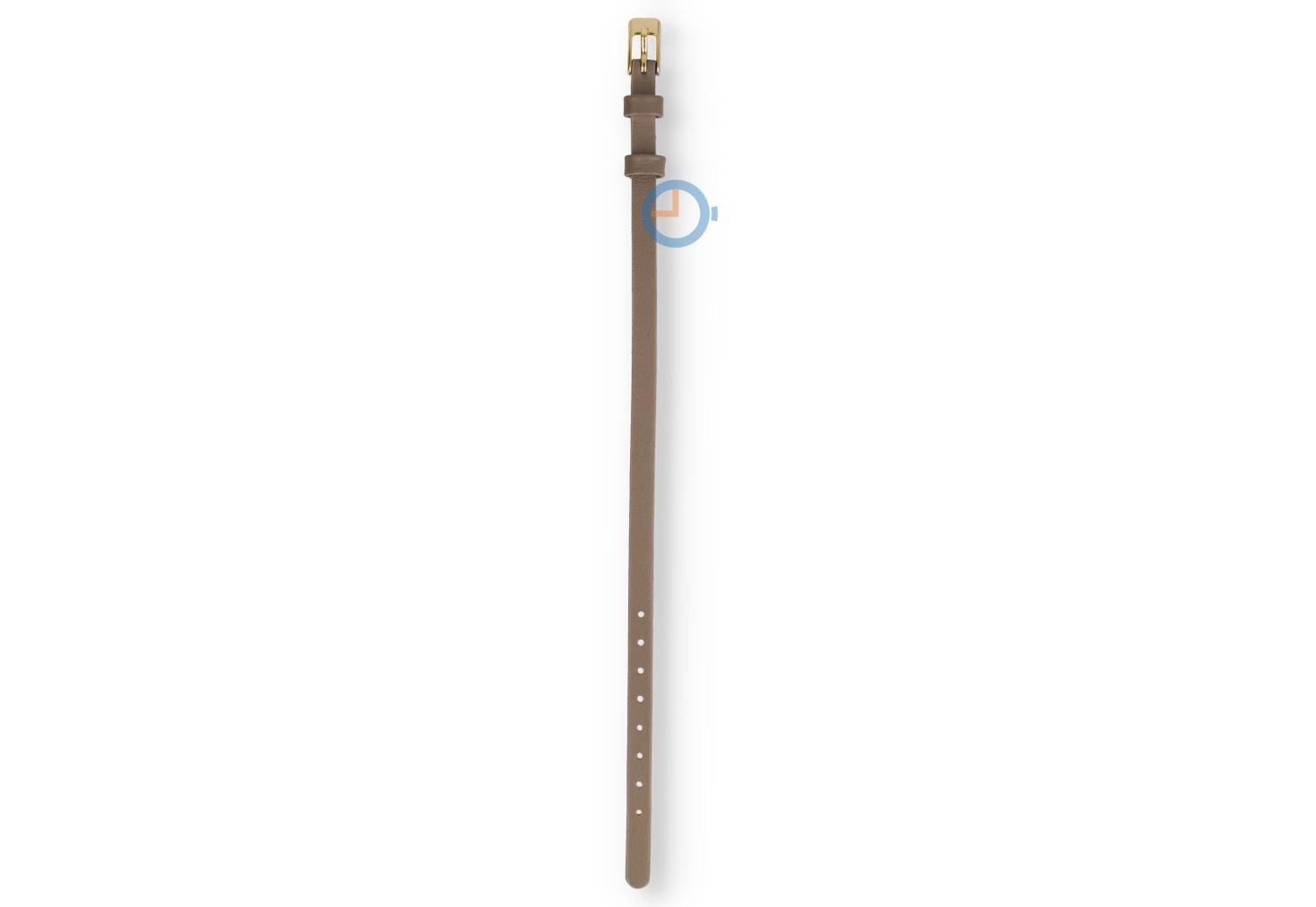 One-piece leather strap - 6mm - taupe with gold
