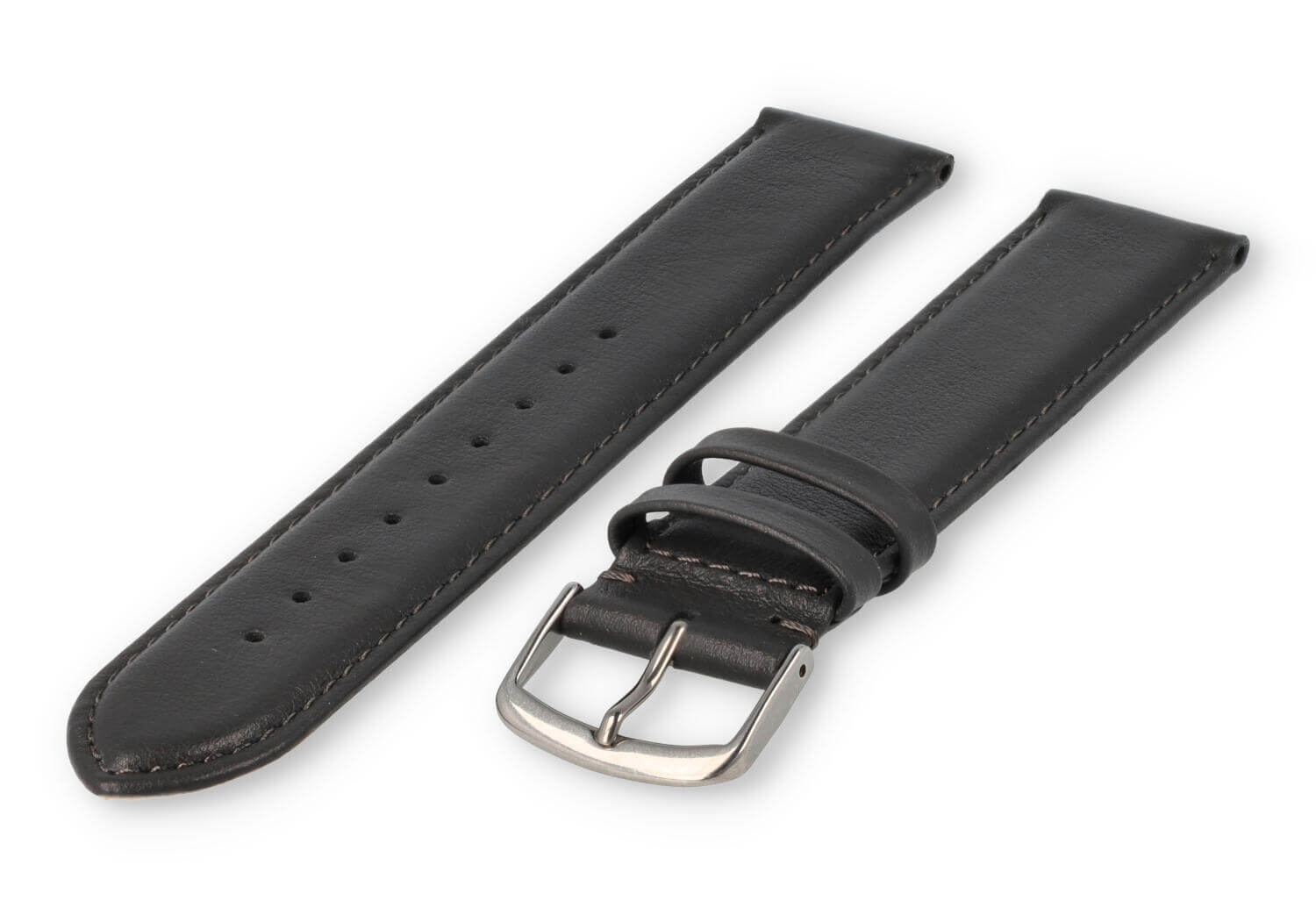 XL watch strap smooth leather - 22mm - darkgrey
