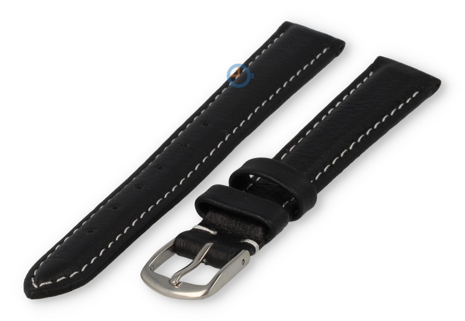 Odd-size leather watch strap - 13mm - black