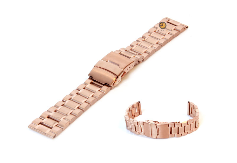 Watchstrap 16mm stainless steel matt/polished rose gold