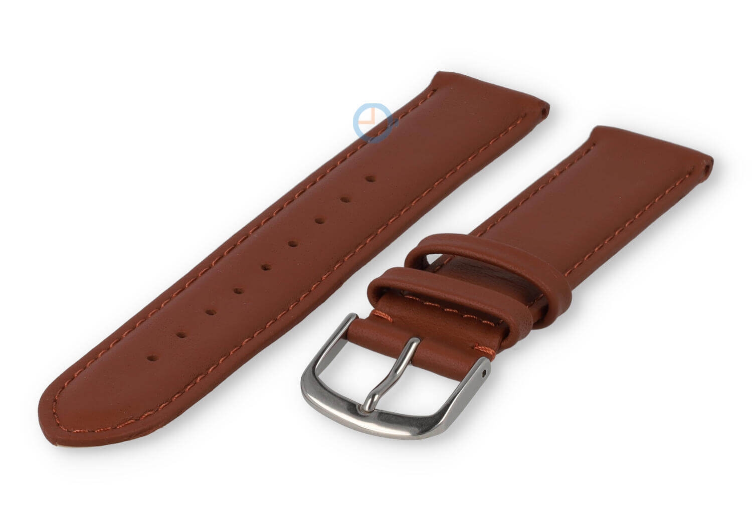 18mm watch strap smooth leather - rust-brown