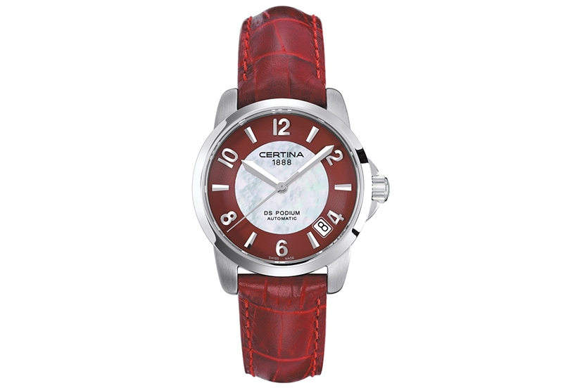 Certina leather strap C0012071610700A 16/14mm without buckle burgundy