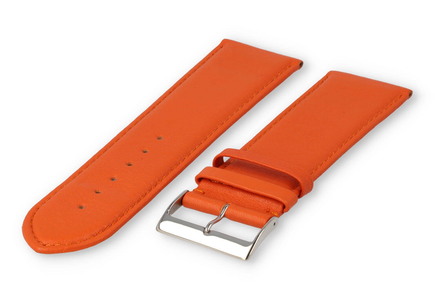 XL watch strap smooth leather - 28mm - orange