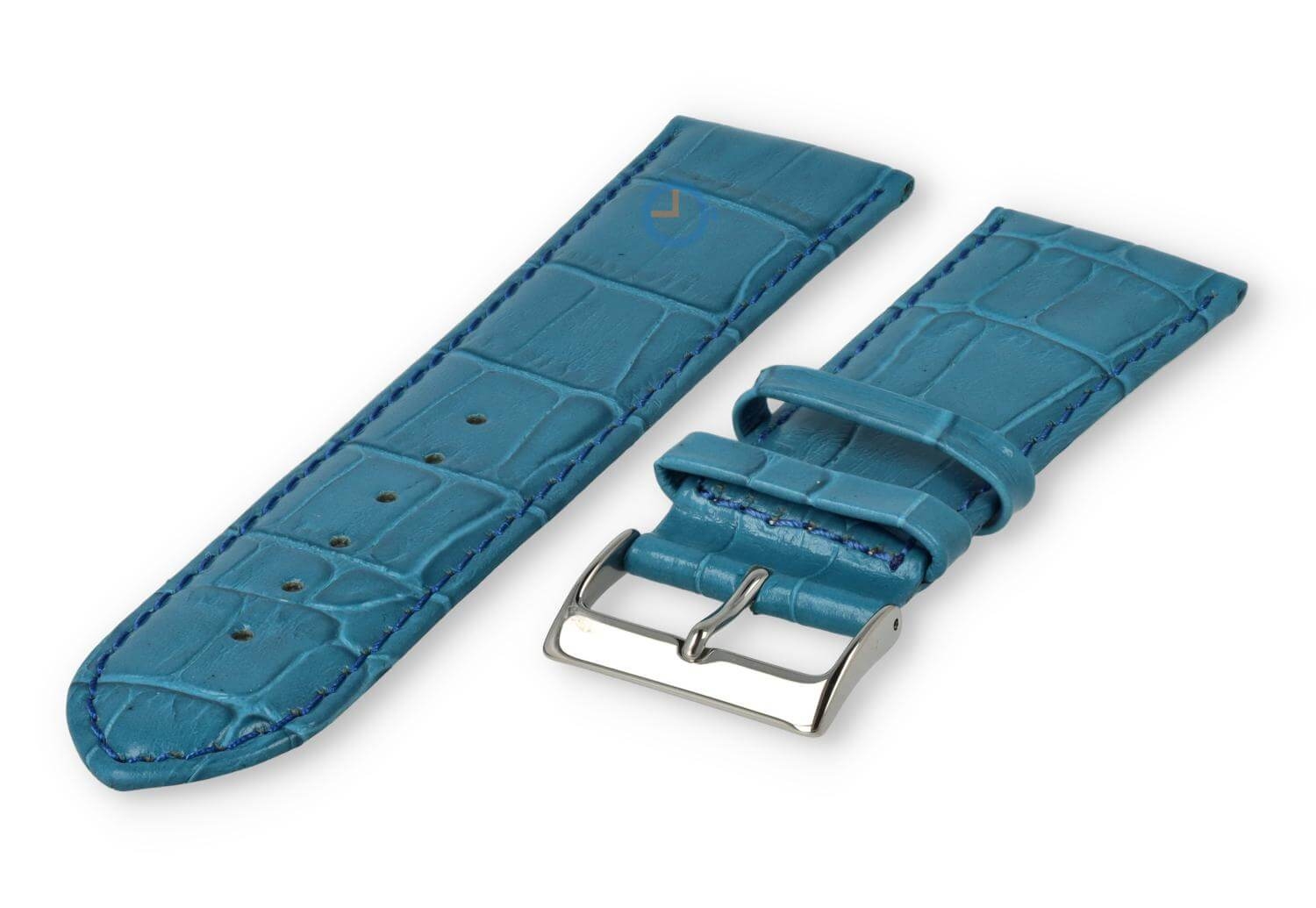 Basic croco watch strap - 24mm - petrol