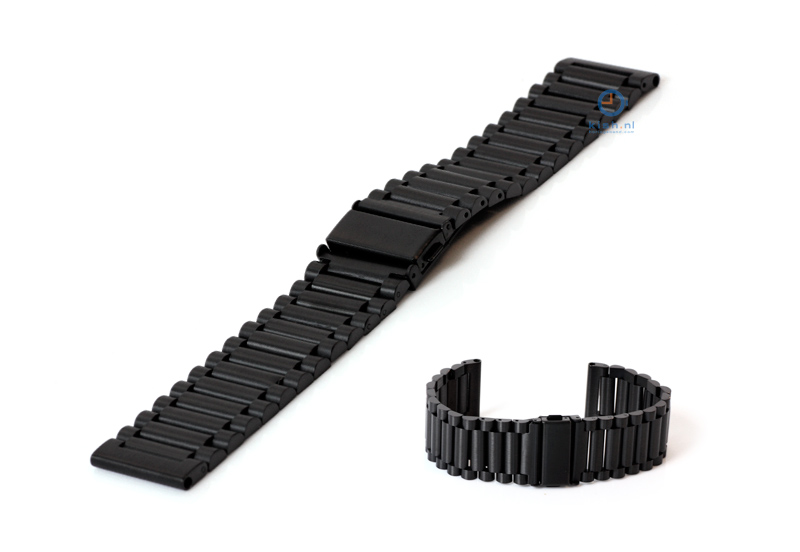 Watchstrap 24mm stainless steel black