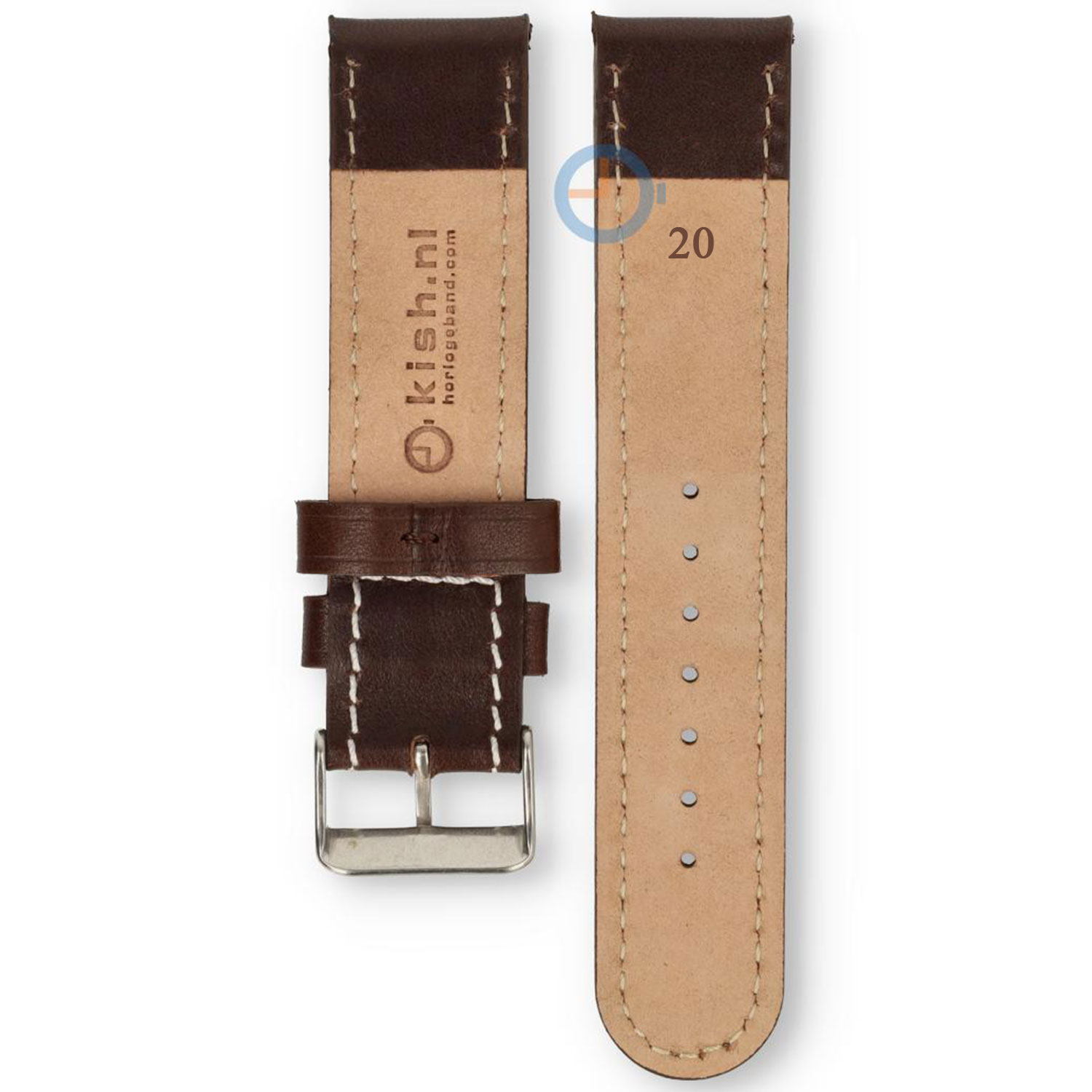 Flieger horlogebanden leer - met studs
